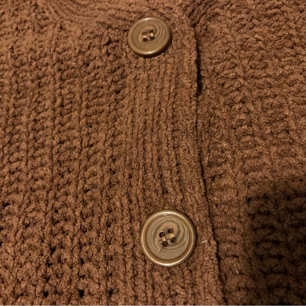 Love Ellie Audrey Chenille Knit‎ Sweater with Puff Sleeves and Large Buttons - Picture 7 of 9
